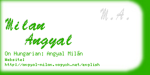 milan angyal business card